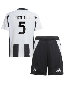 Billige Juventus Manuel Locatelli #5 Hjemmedraktsett Barn 2024-25 Kortermet (+ Korte bukser)